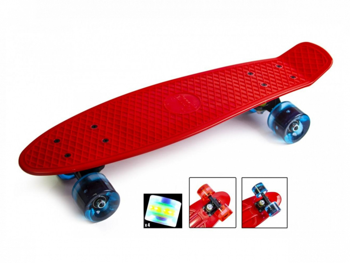 Пенні борд Penny Board Pure Red зі світними колесами UB арт. 1384