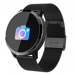 Розумний смарт-годинник Smart Watch PRO Q8 круглий Original з тонометром чорні сталь UB арт. 3404
