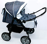 Детская универсальная коляска с переноской и сумкой Viki 86- C 17 темно-серая