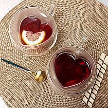 Набір чашок з серцем всередині 300 мл 2 шт Ardesto, чашки з подвійними стінками, фото 2