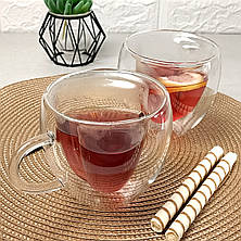 Набір чашок з серцем всередині 300 мл 2 шт Ardesto, чашки з подвійними стінками, фото 3