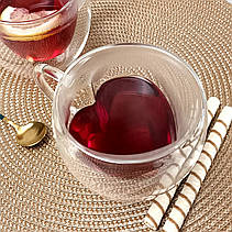 Набір чашок з сердечками 250 мл 2 шт Ardesto, чашки з подвійними стінками, фото 5