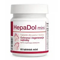 Таблетки Dolfos HepaDol Mini для здоровья печени для собак мелких пород и кошек, 60 таб