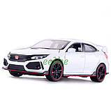 Машинка Honda Civic Type-R іграшка моделька металева колекційна 15 см Білий (59449), фото 4