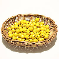 Дерев'яні намистини 13мм (100шт в упаковці) жовтого кольору