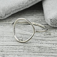 Кольцо серебряное женское БС1802 вставка белые фианиты размер 18.5