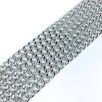 Металевий ланцюжок для сумок, срібло. 12х7 мм.