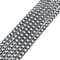 Металевий ланцюжок для сумок, чорний нікель. 12х7 мм.