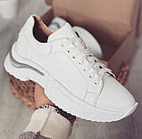 Кросівки жіночі шкіряні білий розмір 38, фото 2