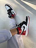 Чоловічі / жіночі кросівки Nike Air Jordan 1 RETRO HIGH RED / BLACK SWOOSH | Найк Аір Джордан 1 Червоні, фото 3