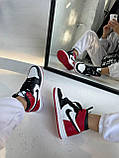 Чоловічі / жіночі кросівки Nike Air Jordan 1 RETRO HIGH RED / BLACK SWOOSH | Найк Аір Джордан 1 Червоні, фото 6