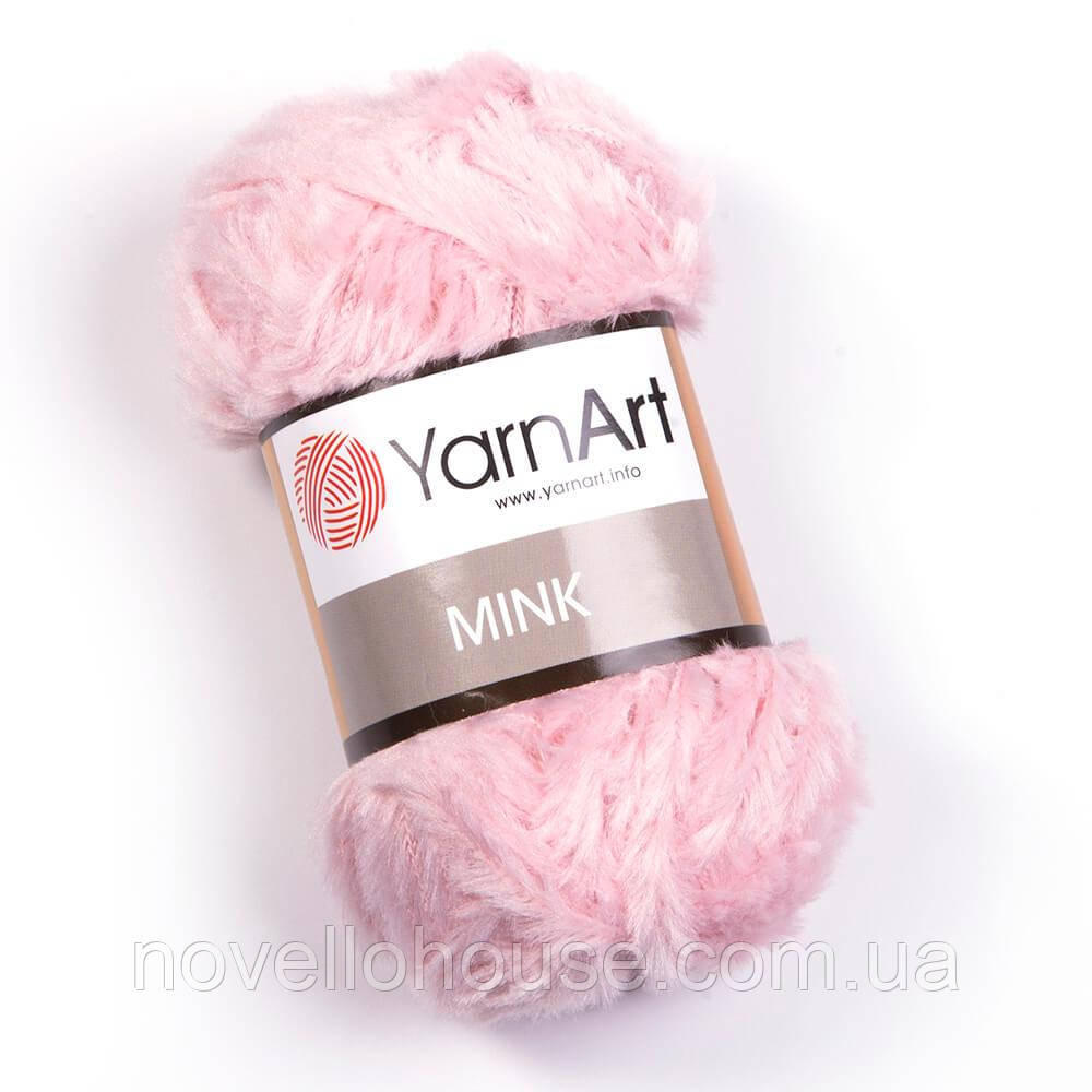 Yarnart MINK (Мінк) № 347 рожевий (Пряжа синтетична, нитки для в'язання)