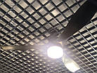Стельовий вентилятор-світильник 3 лопаті чорний d 143см на пульті з реверсом 3000-6000К, фото 4