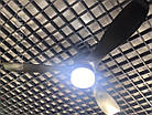 Стельовий вентилятор-світильник 3 лопаті чорний d 143см на пульті з реверсом 3000-6000К, фото 2