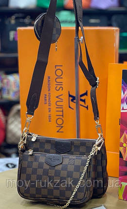 Женская сумка Louis Vuitton, 3 в 1, тканевой ремень, 24*16 см/19*12 см, 931263, фото 2