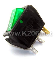 IRS-101-1C/G Переключатель: клавишный; с подсветкой; цвет клавиши зеленый; 1 замыкающий контакт; 15А/250VAC