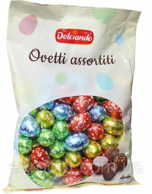 Шоколадні яйця Dolciando Ovetti Assortite 850г/8шт
