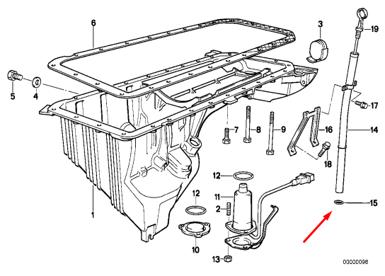 Кільце олійного щупа BMW M40 M43 M20 M50 виробник BMW