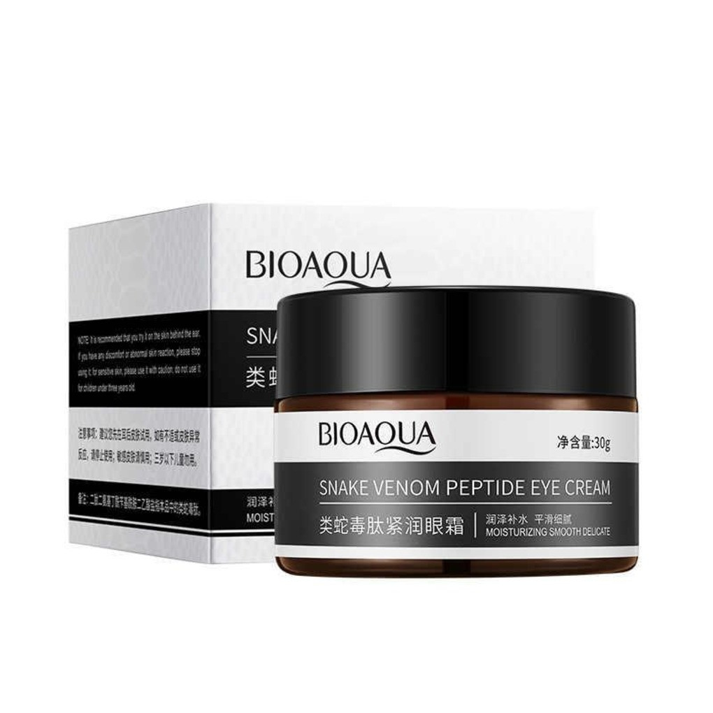 Заспокійливий Крем для повік з Пептидом Зміїної отрути, Bioaqua Snake Venom Peptide, зміцнюючий та поживний, 30ml