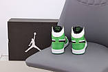 Кросівки N*ke Air Jordan зелений білий з чорним р.40-45, фото 2