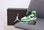 Кросівки N*ke Air Jordan зелений білий з чорним р.40-45, фото 6