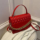 Сумка жіноча стьобана на ремінці через плече, фото 2