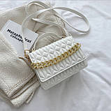 Сумка жіноча стьобана на ремінці через плече, фото 5