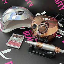 Набір для манікюру. Фрезер-хамелеон ZS-601 + Лампа SUN 5 + 6 фрез, фото 4