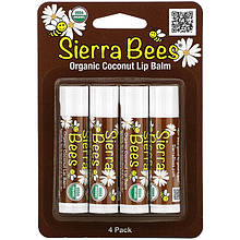 Бальзами для губ Sierra Bees "Organic Lip Balms" кокос (4 шт.)
