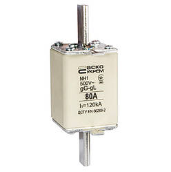 Запобіжник ножовий з плавкою вставкою NH1 80A gG