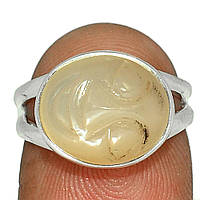Лунный камень персиковый серебряное кольцо, 2075КЛ