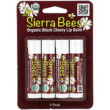 Бальзами для губ Sierra Bees "Organic Lip Balms" зі смаком черешні (4 шт.)