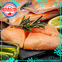 Шматки лосося свіжоморожені на шкірі 500г