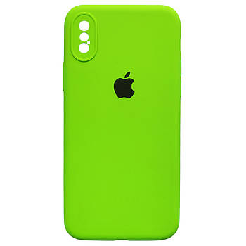 Чохол Silicone Full Camera для Apple iPhone X / XS Shiny Green