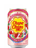 Chupa Chups Sparkling Газированный напиток со вкусом клубники со сливками, 345 мл