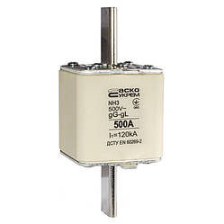 Запобіжник ножовий з плавкою вставкою NH3 500A gG