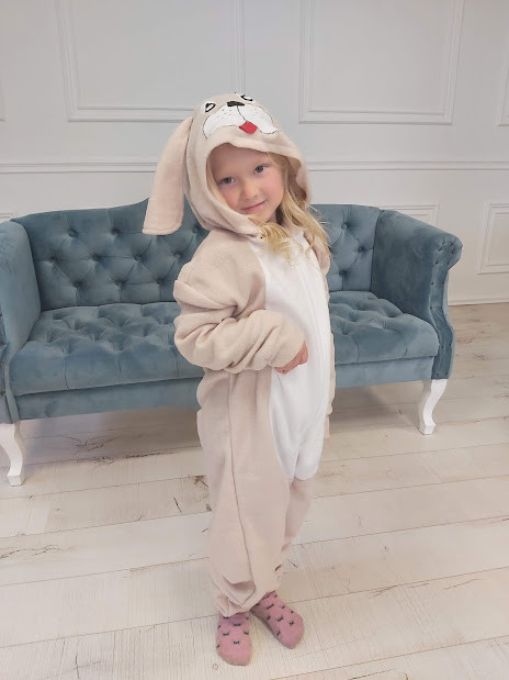 Кигуруми детский костюм пижама Собака собачка бежевая (на рост: 80,86,92.98,104 см), фото 1