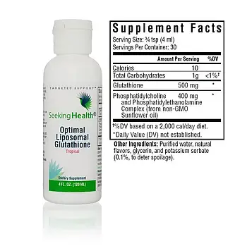 Seeking Health Optimal Liposomal Glutathione ліпосомальний глутатіон, Tropical 120 ml.