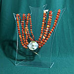 Намисто з натуральних агата і сердоліку 3 ряду 60см