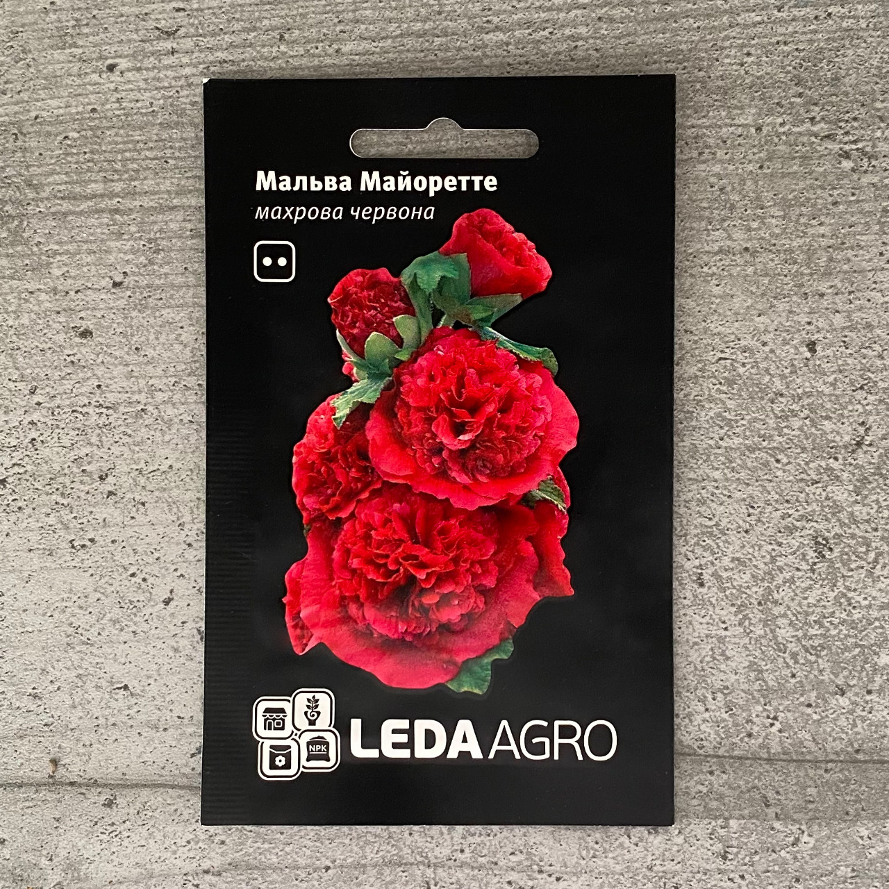 Мальва Майоретте махрова червона 0,2 г насіння пакетоване Leda Agro