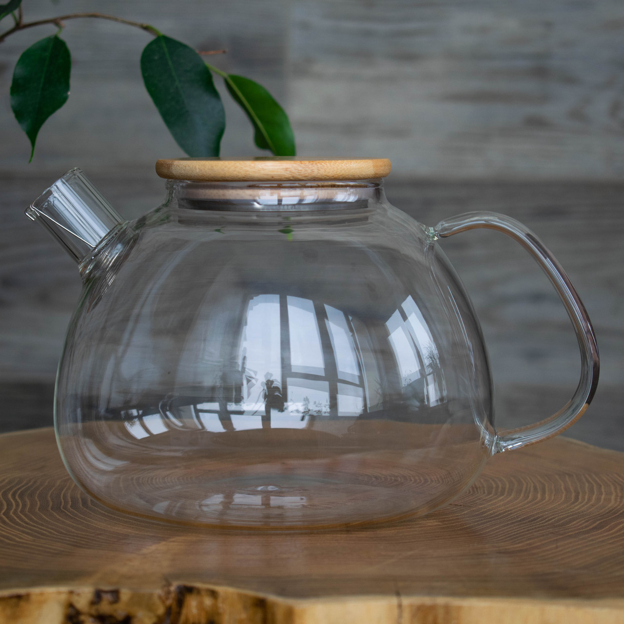 Заварник Ardesto Midori 1500 мл, боросилікатне скло, бамбук AR3015GBI