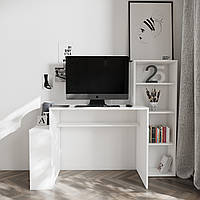 Комп'ютерний стіл MebelProff КС-8, письмовий стіл з полками, стіл-стиллаж Білий