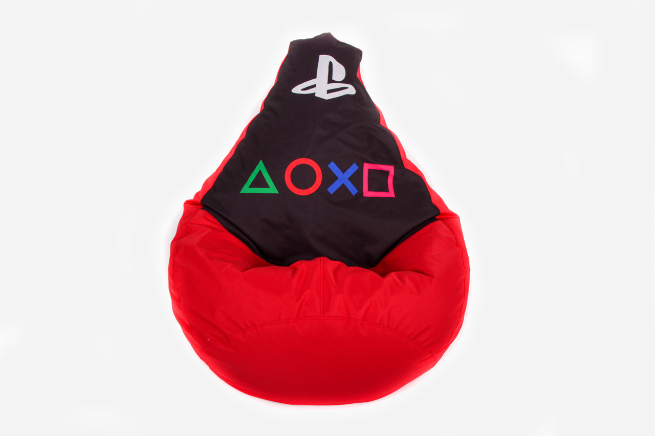 Крісло мішок червоний груша Play Station (120х75) плейстейшень