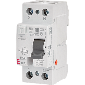 Диференціальне реле ETI (ПЗВ) EFI6-P2 16A 30mA 6kA AC 2061250