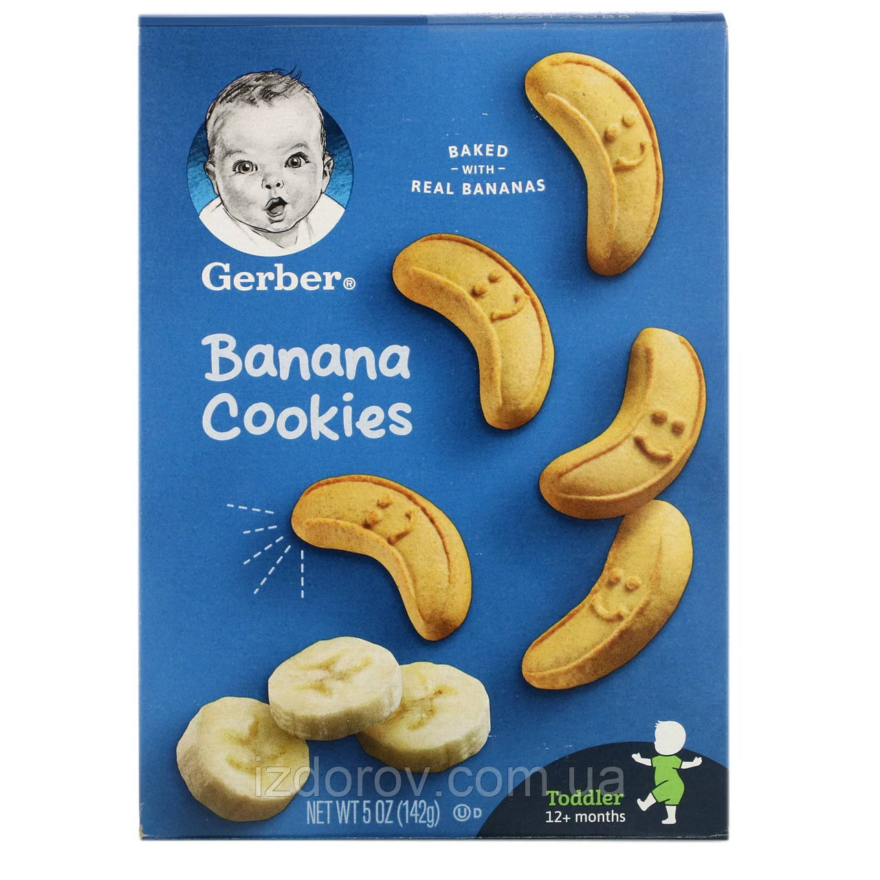 Gerber, Бананове печиво, для дітей старше 12 місяців, 142 г