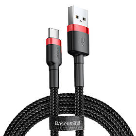 Кабель Baseus Cafule USB 2.0 to Type-C 2A 2M Red+Black (CATKLF-C91)