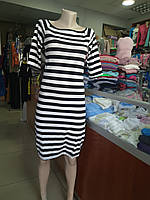 Трикотажне Літнє жіноче плаття туніка смужка міді