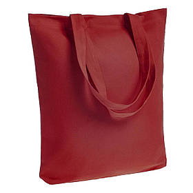 Червона сумка Шопер бавовняна "Avoska" стильна зручна для нанесення принту з кольорової саржі (35х41х7 см)