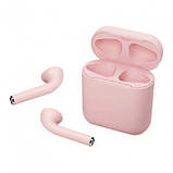 Бездротові навушники InPods 12 Macaron Рожеві сенсорні з кейсом, фото 4