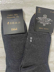 Шкарпетки чоловічі медичні без гумки демісезонні LUXARY BRAND 41-45 Темно-сірі
